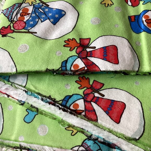 Christmas Frosty The Snowman Flannel Fabric (1 Piece) Green Material Sewing - Picture 4 of 4